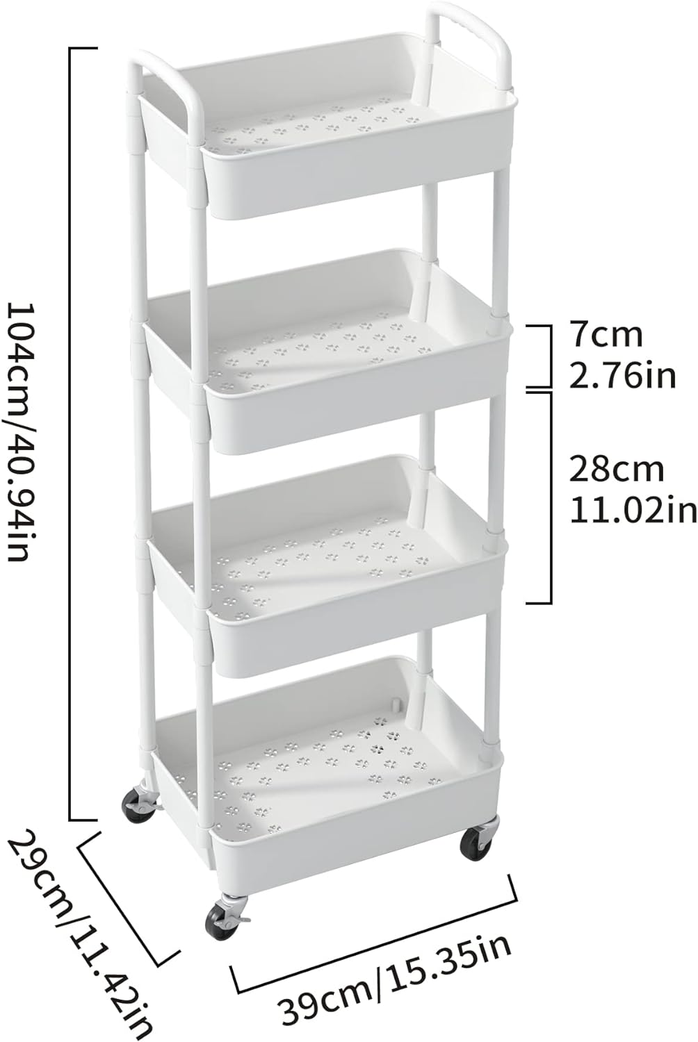 Plastic Rolling Utility Cart, Storage Trolley, Movable Storage Organizer, Storage Cart -3 Tier Plastic Rolling Utility Cart, Storage Trolley, Movable Storage Organizer, Storage Cart -3 Tier